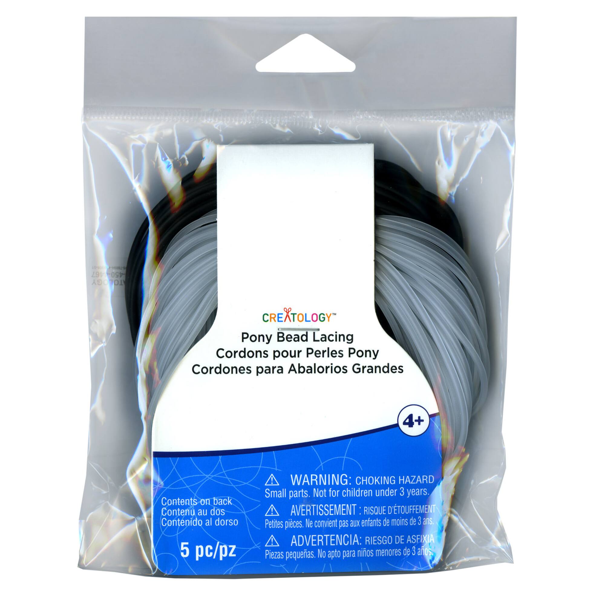 Black & Frost Pony Bead Lacing by Creatology™